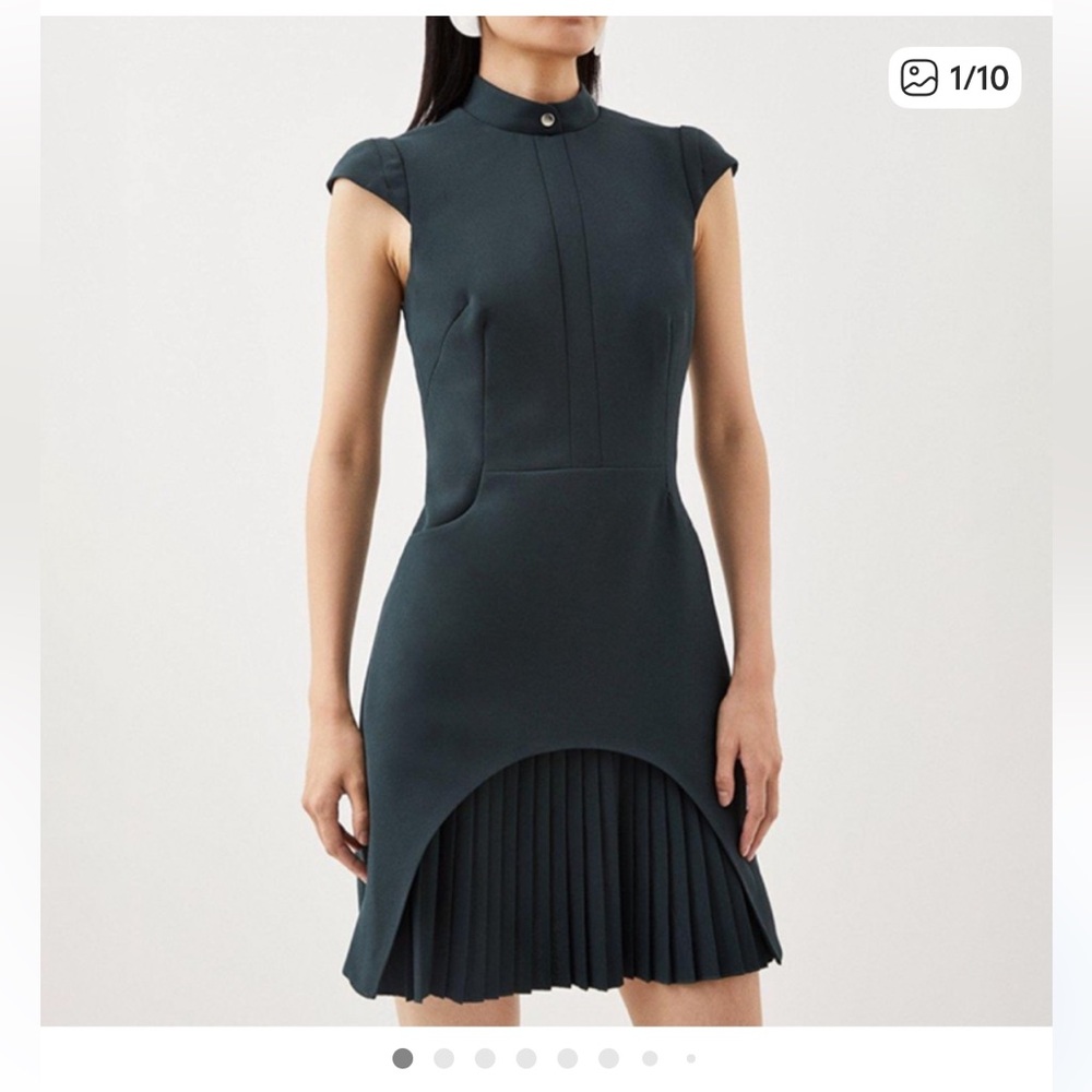 Karen Millen Black Military Tailored Mini Dress - Picture 2 of 6